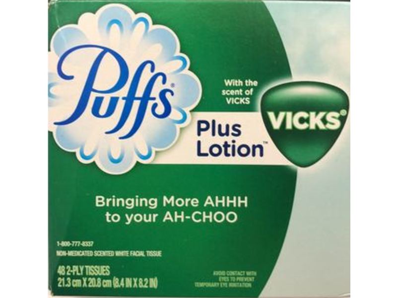 Puffs Plus Lotion Vicks Facial Tissues, 48 Count