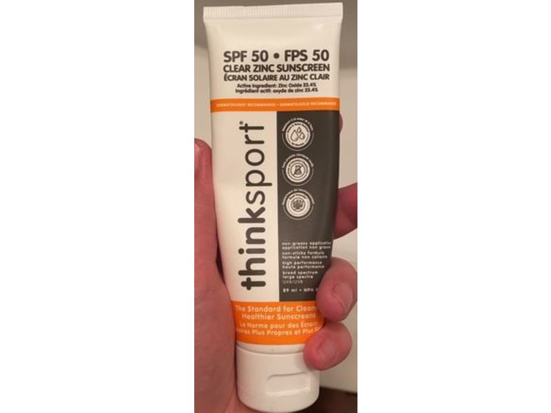 Thinksport Clear Zinc Sunscreen Lotion, SPF 50, 3 fl oz/89 mL