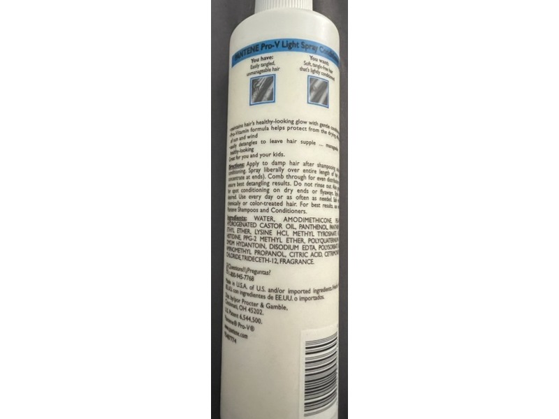 Pantene Pro-V Detangle Light Spray Conditioner, 8.5 fl oz/250 mL