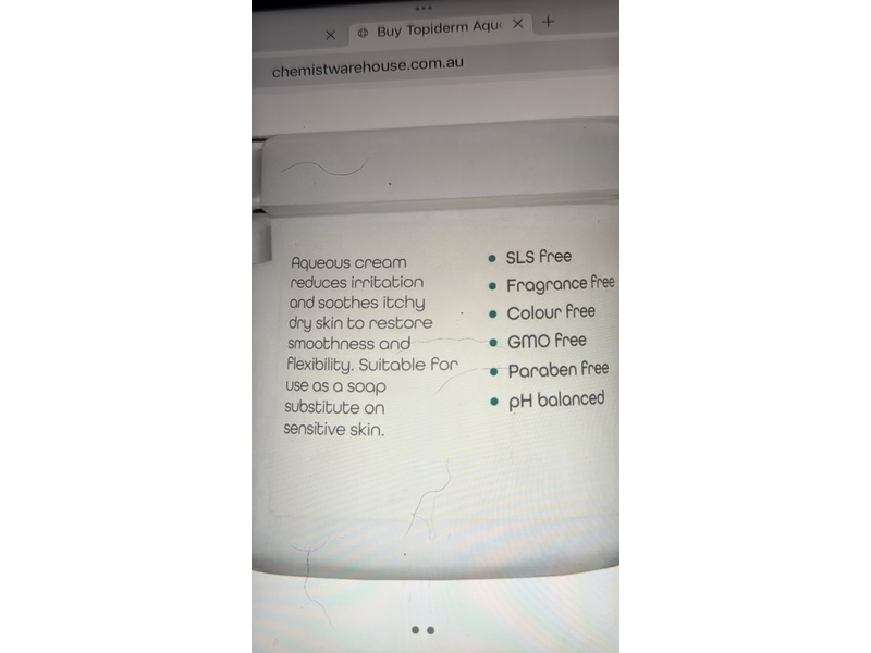 Topiderm SLS Free Aqueous Cream, 500 g