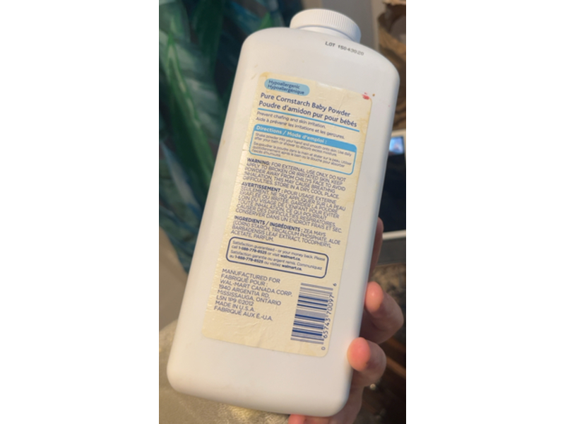 Equate Pure Cornstarch Baby Powder, Aloe Vera & Vitamin E