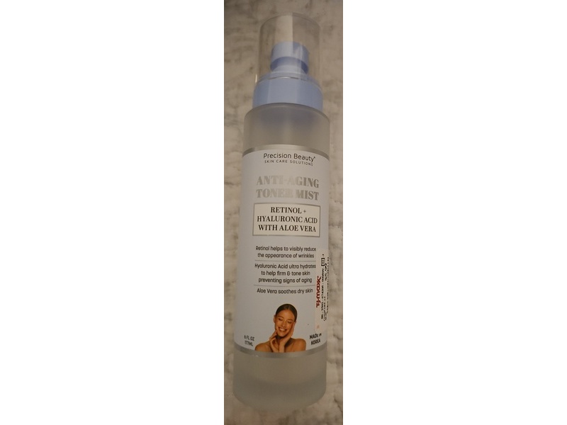 Precision Beauty Skin Care Solutions Anti-Aging Toner Mist, Retinol + Hyaluronic Acid, Aloe Vera, 6 fl oz/177 mL