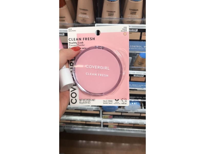 CoverGirl Clean Fresh Pressed Powder, 120 Fair, 0.35 oz/10 g