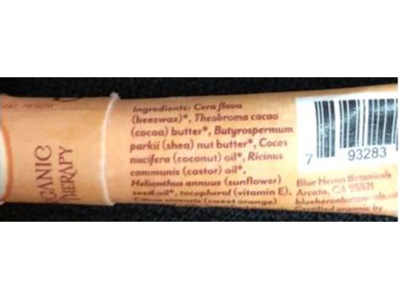 Blue Heron Botanicals Organic Lip Therapy, Cail Orange, 0.21 oz/6 g