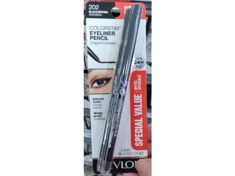 Revlon ColorStay Eyeliner Pencil, 202 Black Brown, 0.02 oz/0.28 g