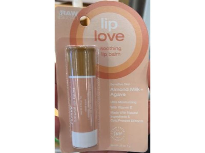 Raw Sugar Lip Love Soothing Lip Balm, Almond Milk + Agrave, 0..25 oz/7 g