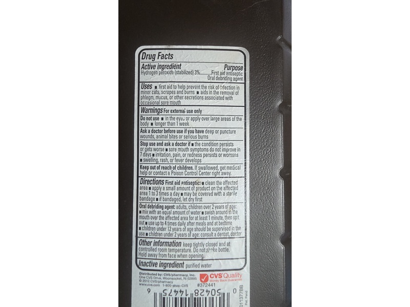 Cvs Hydrogen Peroxide Topical Solution Usp Antiseptic, 32 fl oz/946 mL