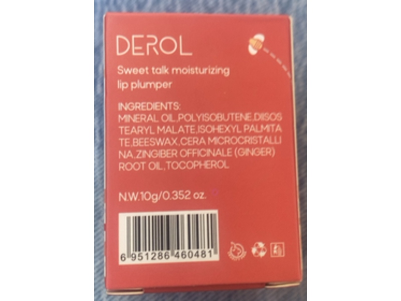 Derol Moisturizing Lip Plumper, Sweet Talk, 0.352 oz/10 g