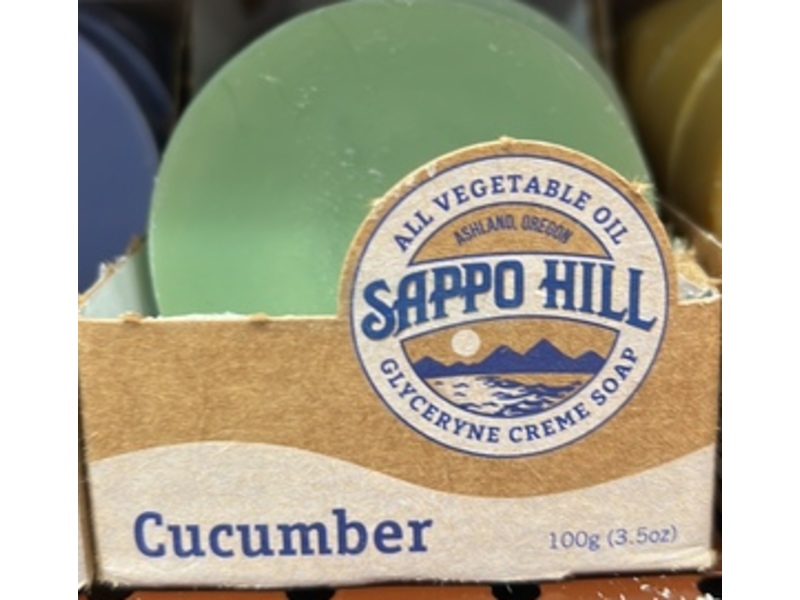 Sappo Hill Bar Soap, Cucumber, 3.5 oz/100 g