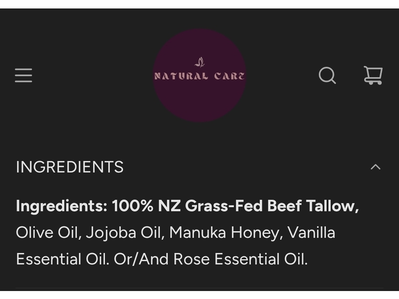 Natural Care Tallow Balm, Manuka Honey, 100 mL