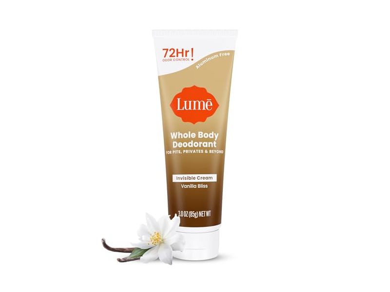 Lume Whole Body Deodorant Invisible Cream, Vanilla Bliss, 3.0 oz/85 g