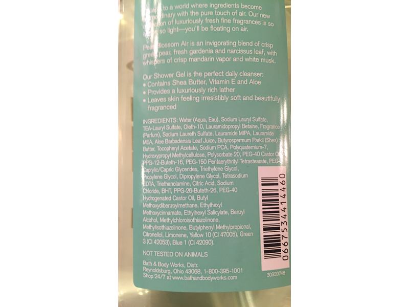 Bath & Body Works Air Shower Gel, Pear Blossom Shea Vitamin E, 10 oz/295 mL
