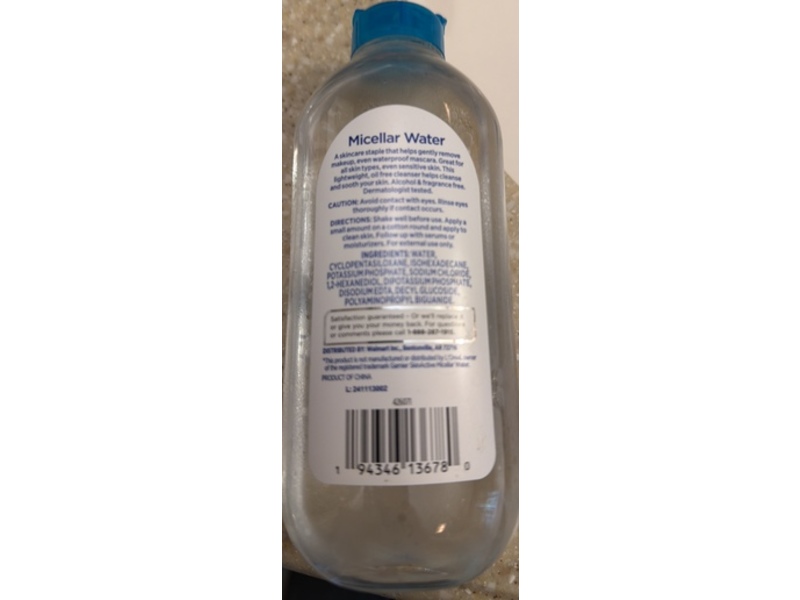 Equate Beauty Micellar Waterproof Cleansing Water, 13.5 fl oz/400 mL