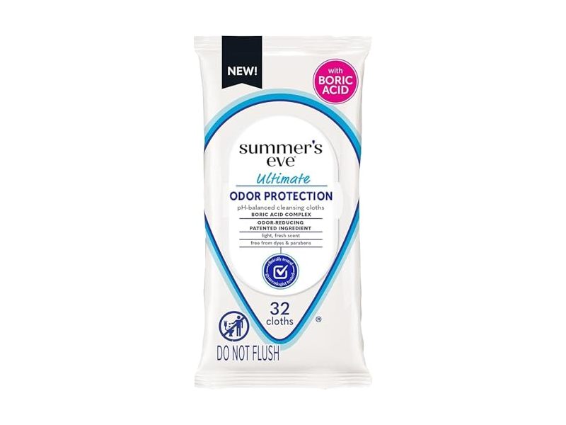 Summer's Eve Ultimate Odor Protection Cleansing Cloths, Fresh Scent 32 Count