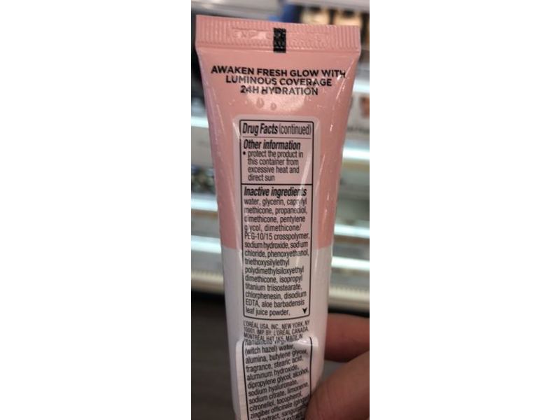 L'Oreal Paris Skin Paradise Water-Infused Tinted Moisturizer, SPF 19, Aloe Vera + Witch, Medium 02, 1 fl oz/30 mL