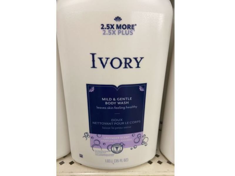 Ivory Mild & Gentle Body Wash, Lavender, 35 fl oz/1.03 L