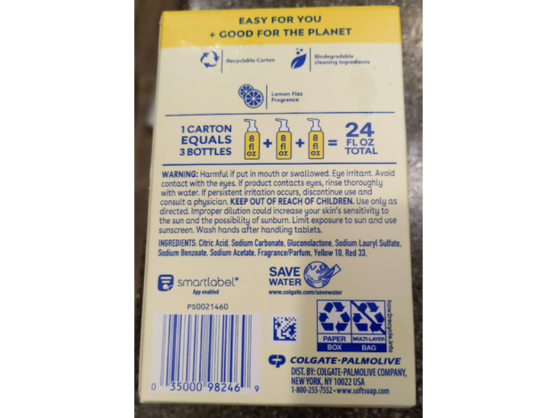 Softsoap Refill Tablets Foaming Hand Soap, Lemon Fizz, 3 Count