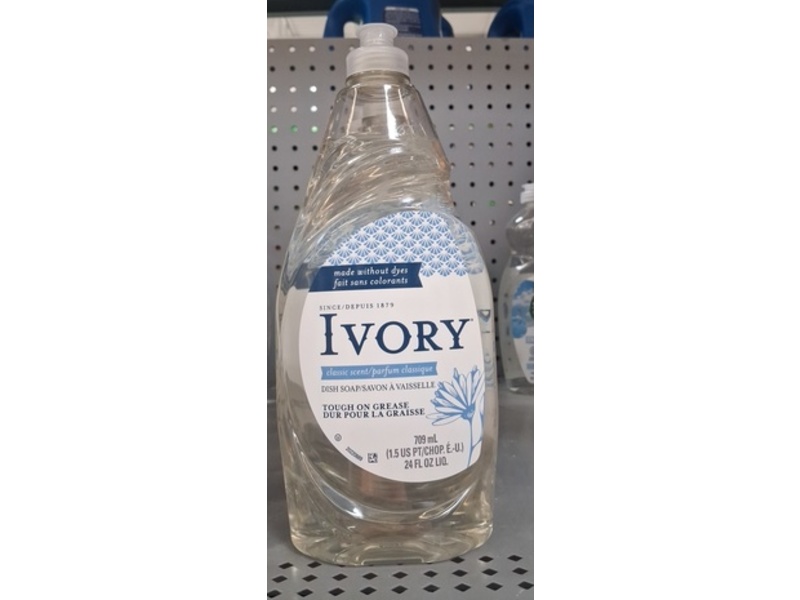 Ivory Liquid Dish Soap, Classic Scent, 24 fl oz/709 mL