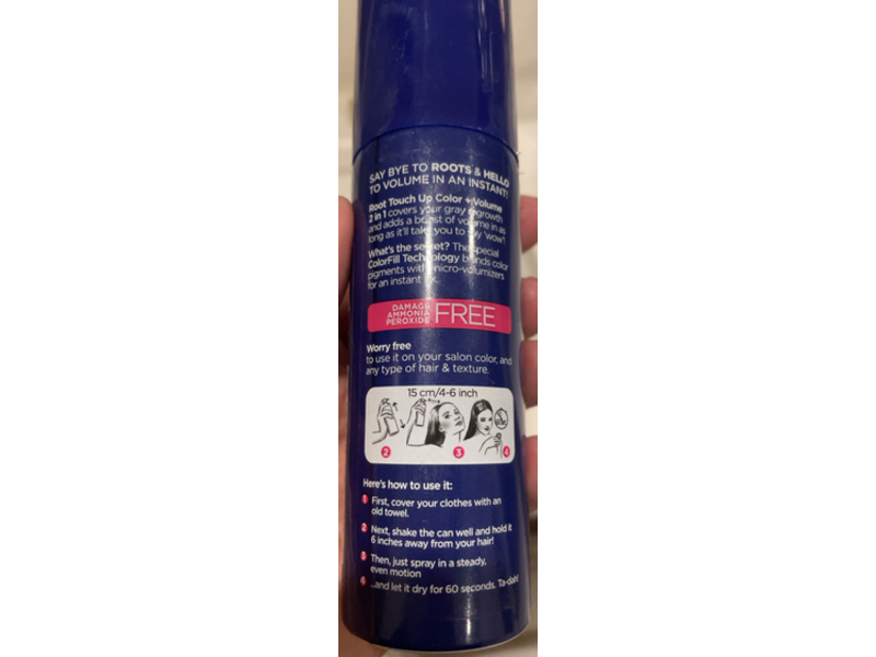 Clairol Root Touch Up Color + Volume 2-In-1 Spray, Black, 1.8 oz/52.7 g