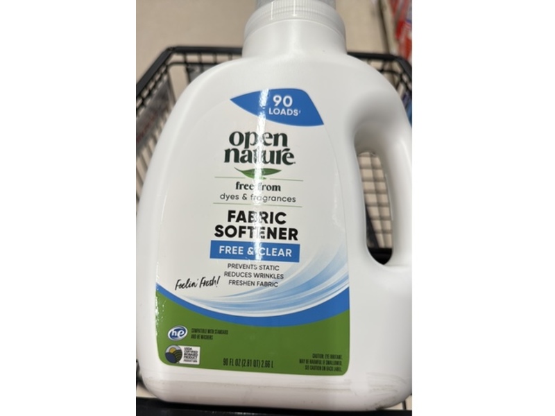 Open Nature Fabric Softener, Free & Clear, 90 Loads, 90 fl oz/2.66 L
