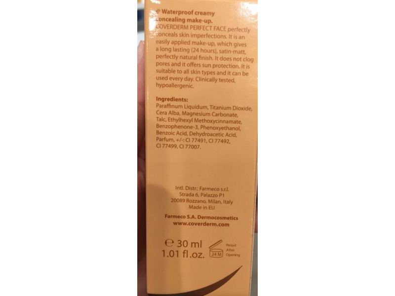 Coverderm Perfect Face Foundation, SPF 20, 1.01 fl oz/30 mL