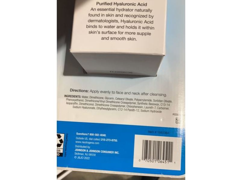 Neutrogena Hydra Boost Gel Cream, Hyaluronic Acid, 3.4 oz, Pack Of 2