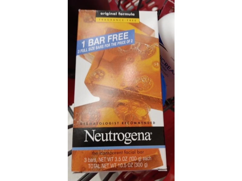 Neutrogena The Transparent Facial Bar, 3.5 oz/100 g, 3 Count