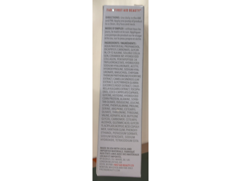 First Aid Beauty Bounce-Boosting Serum, Collagen + Peptides, 1 fl oz/30 mL