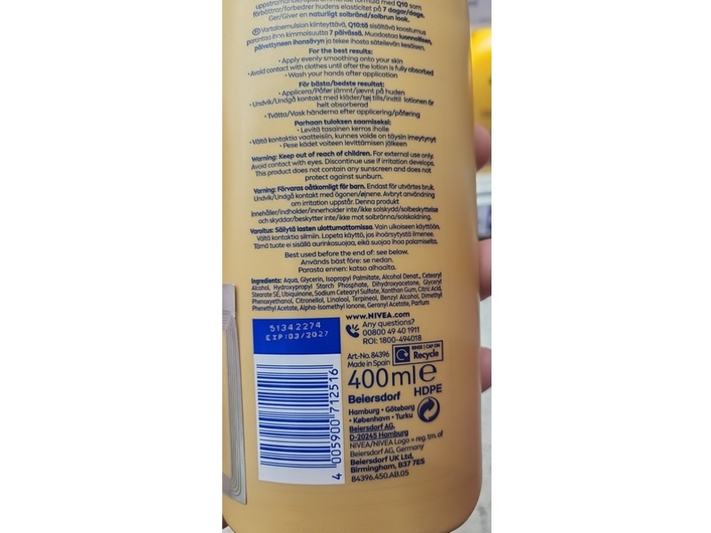 Nivea Quadual Tan Firming Body Lotion, + Bronze, 400 mL