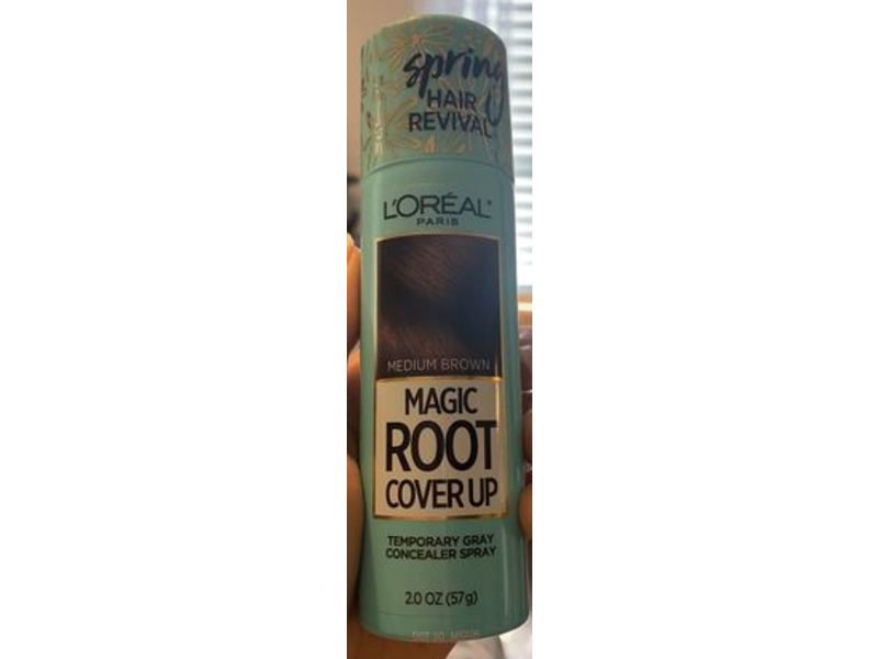 L'Oreal Paris Magic Root Cover Up Temporary Gray Concealer Spray, Medium Brown, 2.0 fl oz/57 g
