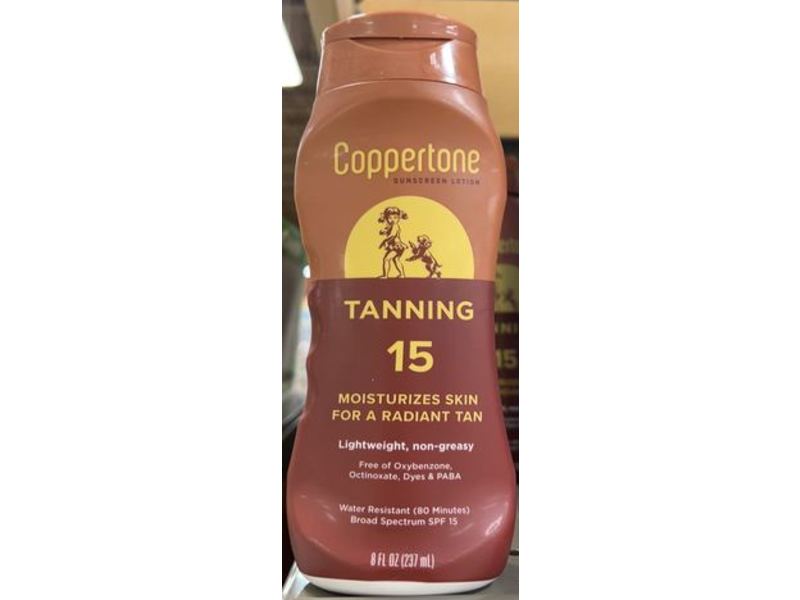 Coppertone Tanning Sunscreen Lotion, SPF 15, 8 fl oz/237 mL