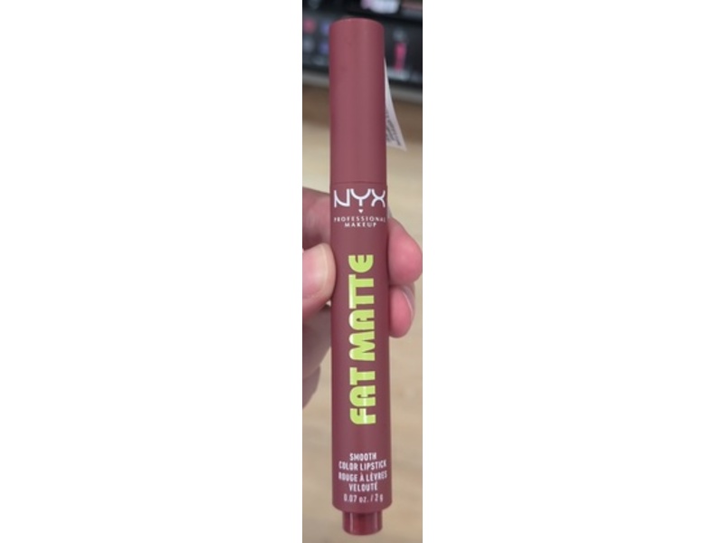 NYX Professional Makeup Fat Matte Smooth Color Lipstick, Plushin' Plum, 0.07 oz/2 g