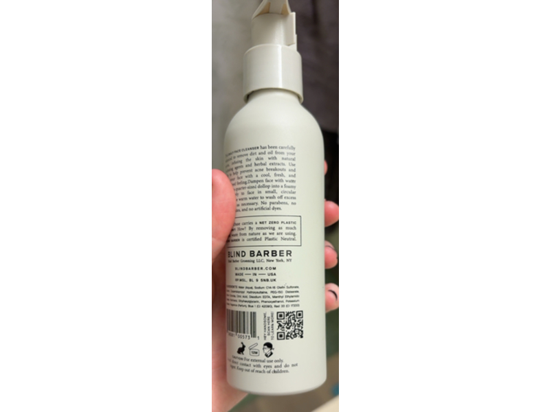 Blind Barber Daily Face Cleanser, Watermint Gin, 5 fl oz/150 mL