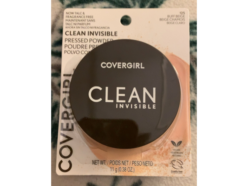 Covergirl Clean Invisible Pressed Powder, 125 Buff Beige, 0.38 oz/11 g