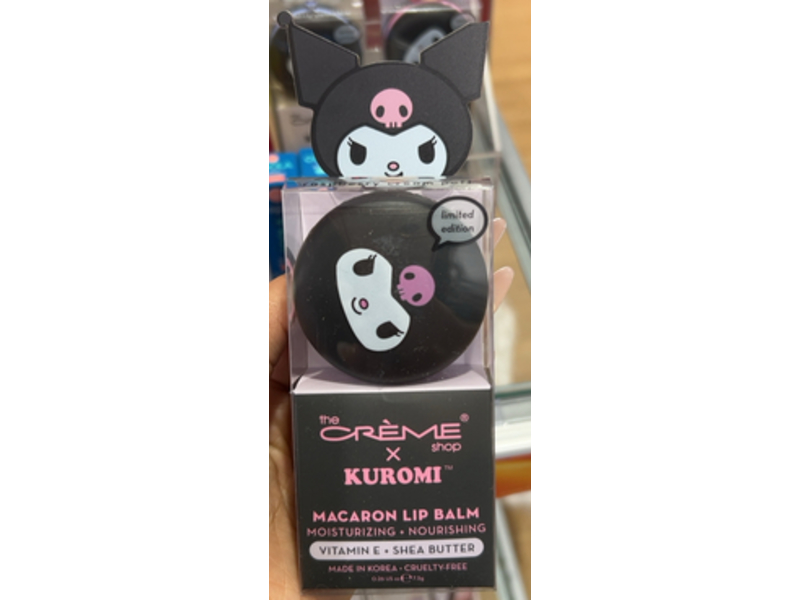 The Creme Shop x Kuromi Macoron Lip Balm, Vitamin E + Shea Butter, 0.26 oz/7.5 g
