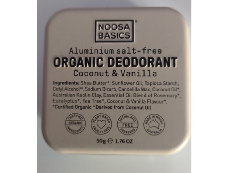 Noosa Basics Organic Deodorant, Coconut & Vanilla, 1.76 oz/50 g