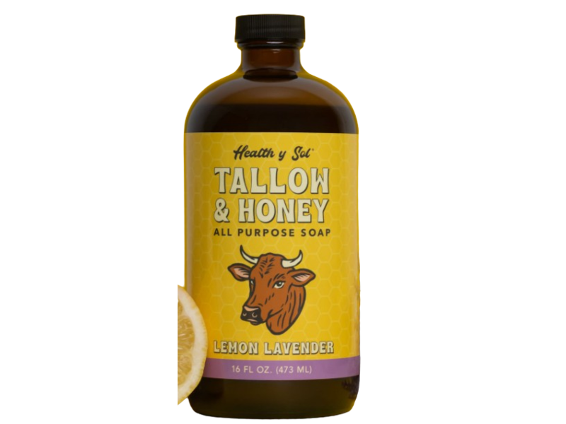 Health Y Sol Tallow & Honey All Purpose Soap, Lemon Lavender, 16 fl oz/473 mL