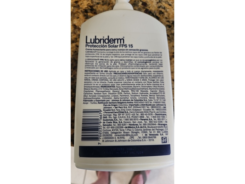 Lubriderm Solar Body & Facial Lotion, SPF 15, 750 mL