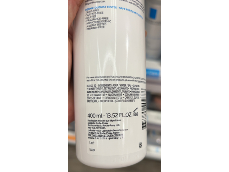 La Roche-Posay Toleriane Hydrating Gentle Cleanser, 13.52 fl oz/400 mL