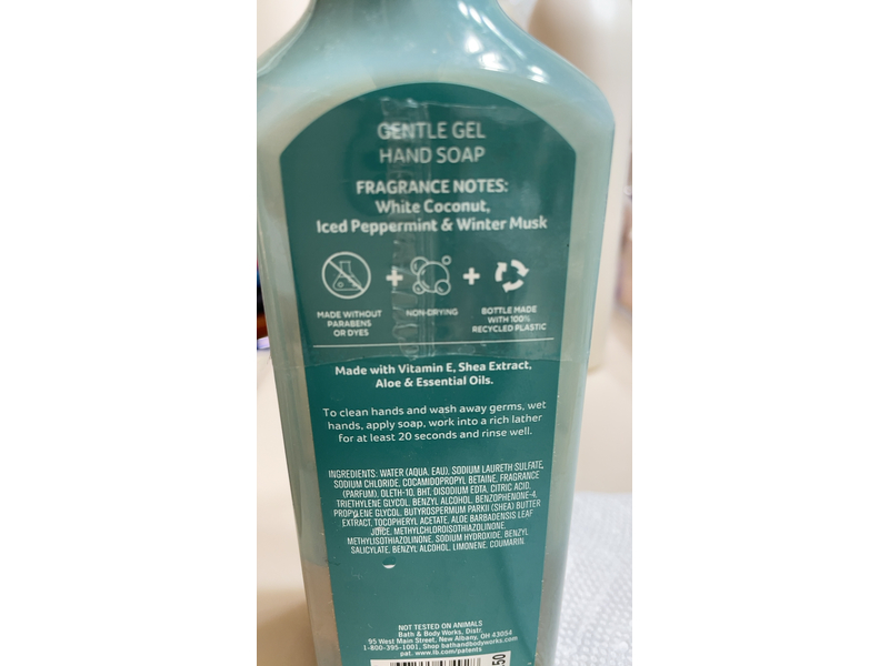 Bath & Body Works Gentle Gel Hand Soap, Coconut Mint Drop, 8 fl oz/236 mL