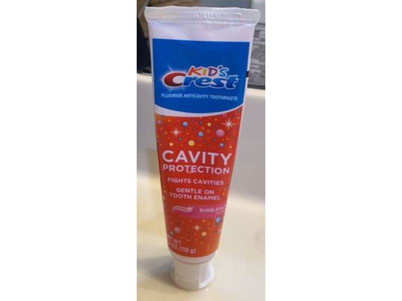 Crest Kid's Cavity Protection Toothpaste, Bubblegum Flavor, 4.2 oz/119 g