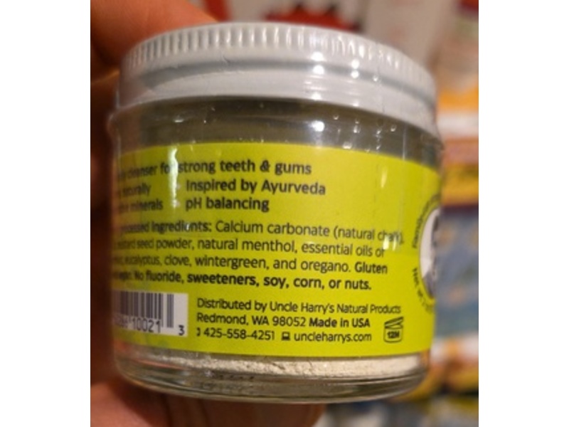 Uncle Harry's All Natural Tooth Powder, Original, 2 oz/57 g