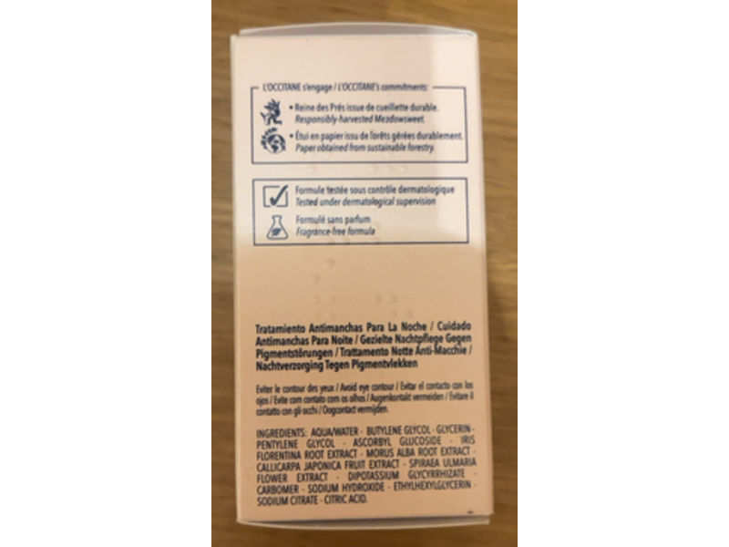 L'Occitane en Provence Reine Blanche Targeted Dark Spot Night Care Cream, 0.5 fl oz/15 mL