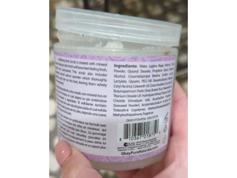 OKAY Feet Exfoliation Foot Scrub, Himalayan Pink Salt, Healthy Feet, 6 oz/177 ml