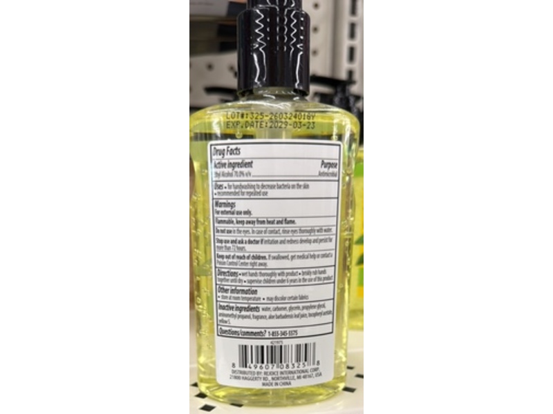Spa Antibacterial Hand Sanitizer, Summer Lemon, 8 fl oz/236 mL