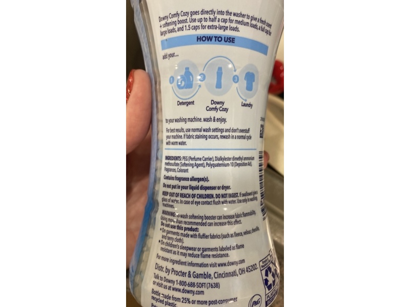 Downy Comfy Cozy In-Wash Scent Booster, Meadow Rain, 8.3 oz/235 g