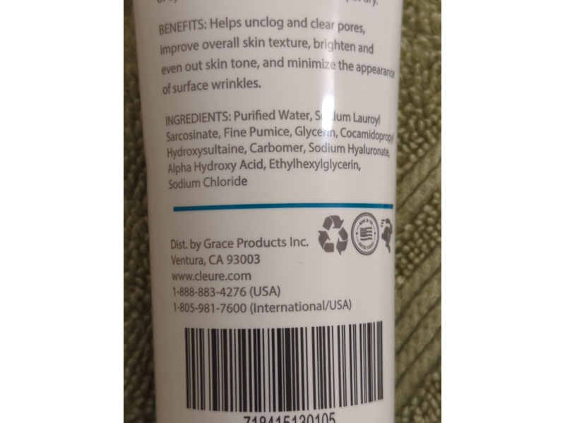 Cleure Gentle Exfoliating Scrub, 4 fl oz/118 mL