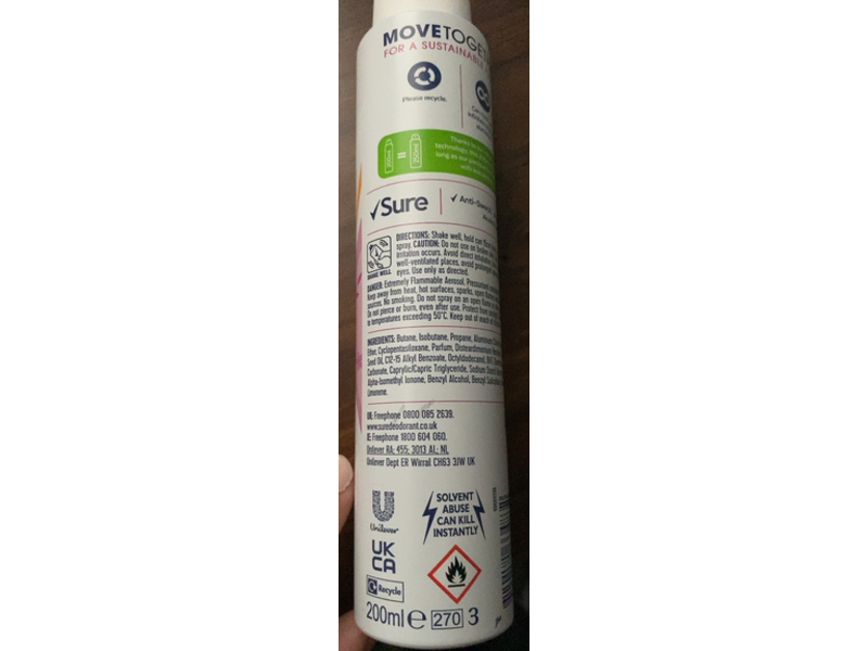 Sure 48h Dry Protection Anti-perspirant, Bright Bouquet, 200 mL