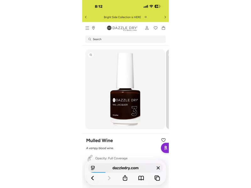 Dazzle Dry Nail Lacquer, Mulled Wine, 0.5 fl ozz/15 mL
