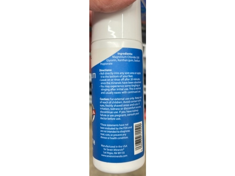 Seven Minerals Magnesium Roll On, Extra Strength, 3 fl oz/89 mL